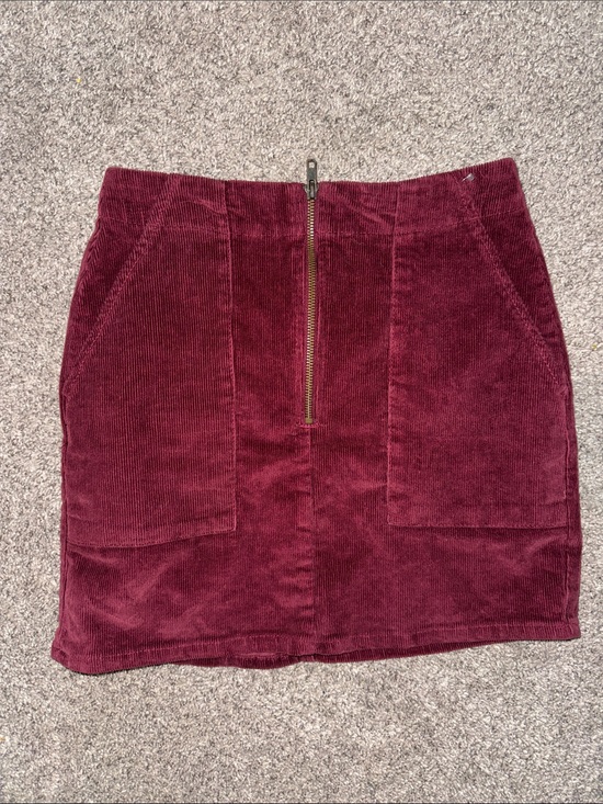 wild fable Dresses & Skirts - wild fable Burgundy Corduroy Mini Skirt with Front Zip